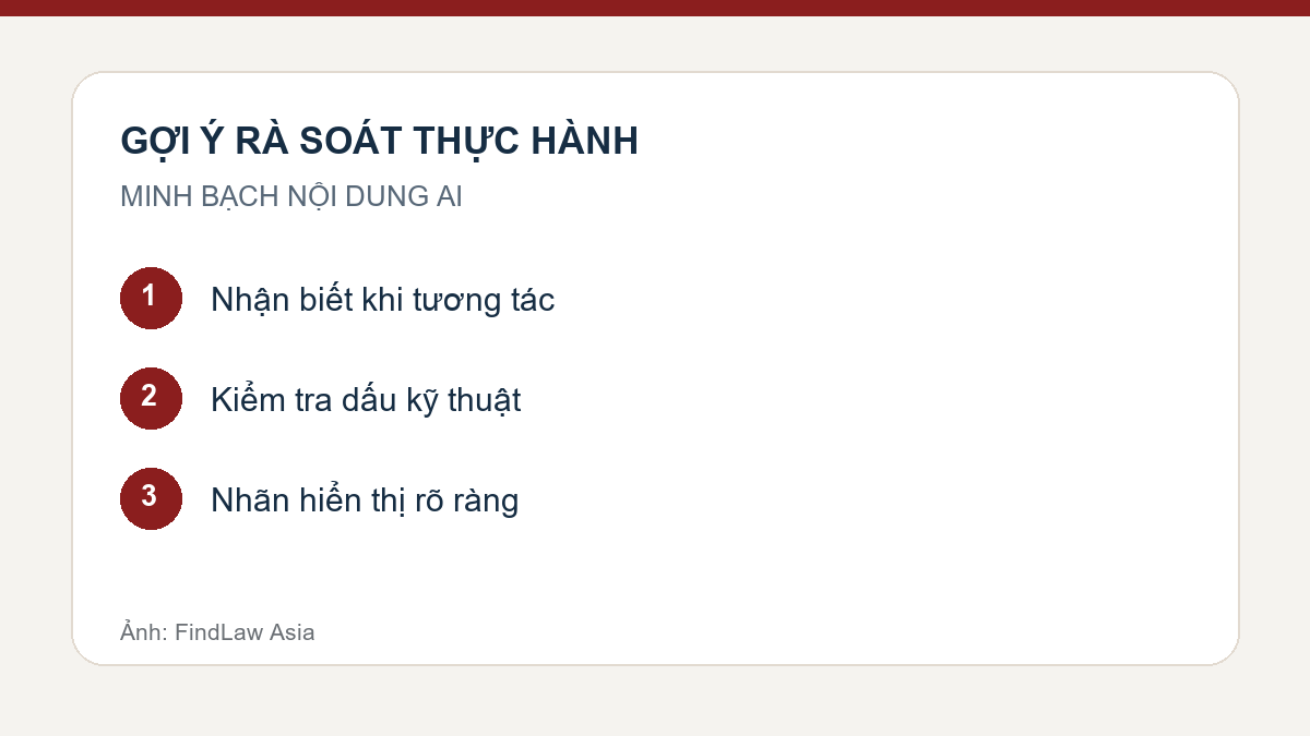 Gợi ý rà soát thực hành: Chatbot và nội dung AI: khung nghĩa vụ minh bạch tại Điều 11