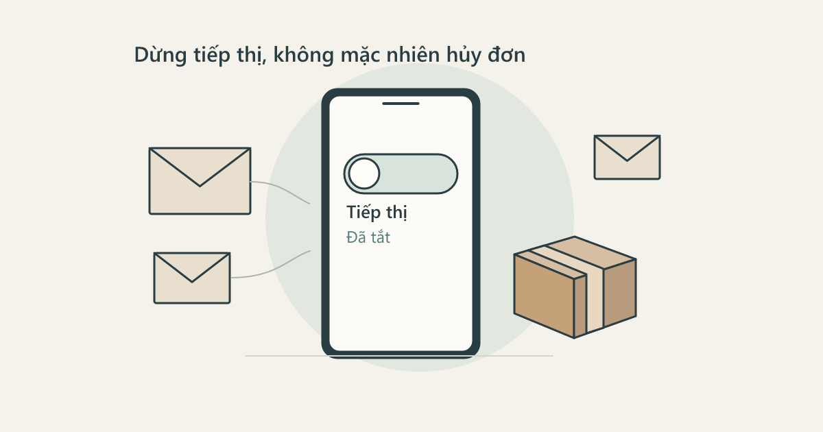Rút đồng ý tiếp thị và theo dõi yêu cầu bằng văn bản
